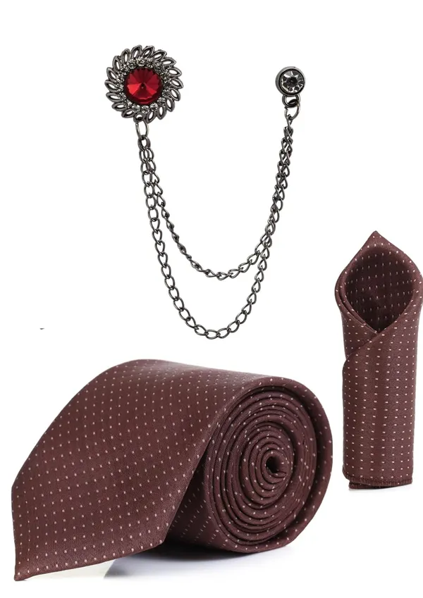 Necktie_With_Pocket_Square_&_Stylish_Brooch_Polka-Dots_Tie_Set_(PackOf_3)