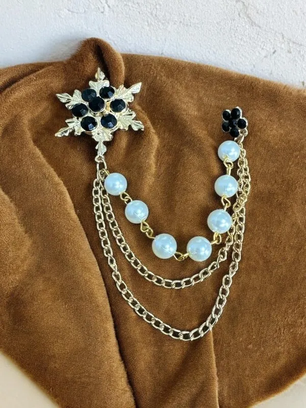 Voxon_Snowflake_Rhinestone_Brooches,_Hanging_Chain_Tassel_Badge,_Gold_Long-chain_Brooches_Shirt_Collar_Lapel_Pin_for_Men_Women_Suit_Accessories_Stage_Jewelry