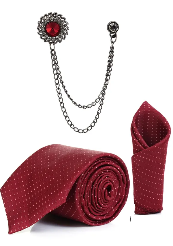 Necktie_With_Pocket_Square_&_Stylish_Brooch_Polka-Dots_Tie_Set_(PackOf_3)