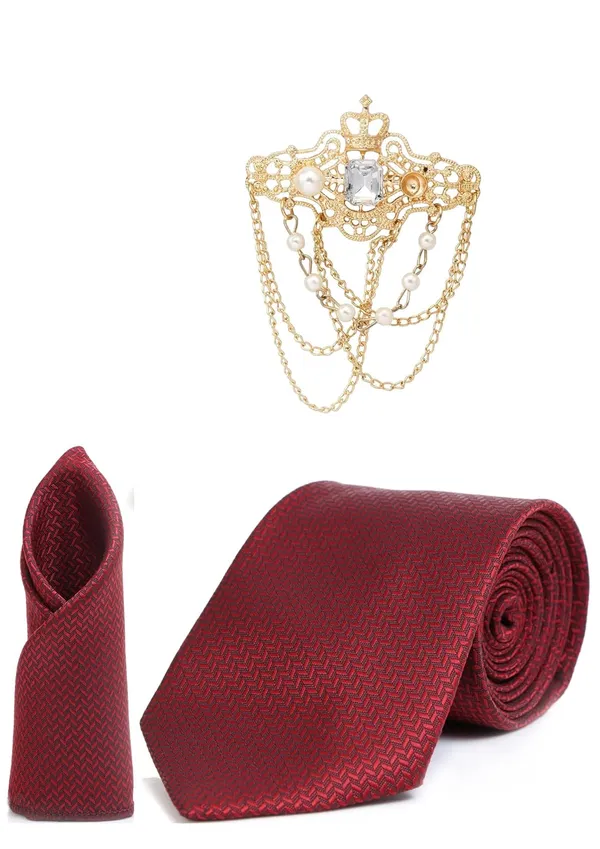 Necktie_set_With_Stylish_Brooch_&_Pocket_Square_Formal_Combo_Pack_of_3