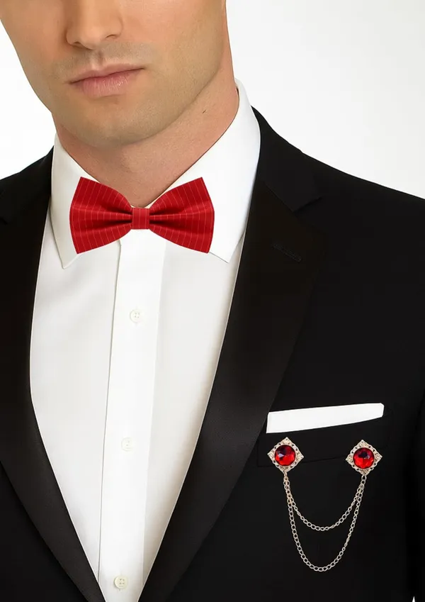 Premium_Striped_Red_Bow_Tie_with_Gold_Chain_&_Gem_Brooch_|_Luxury_Satin_Bow_Tie_for_Men