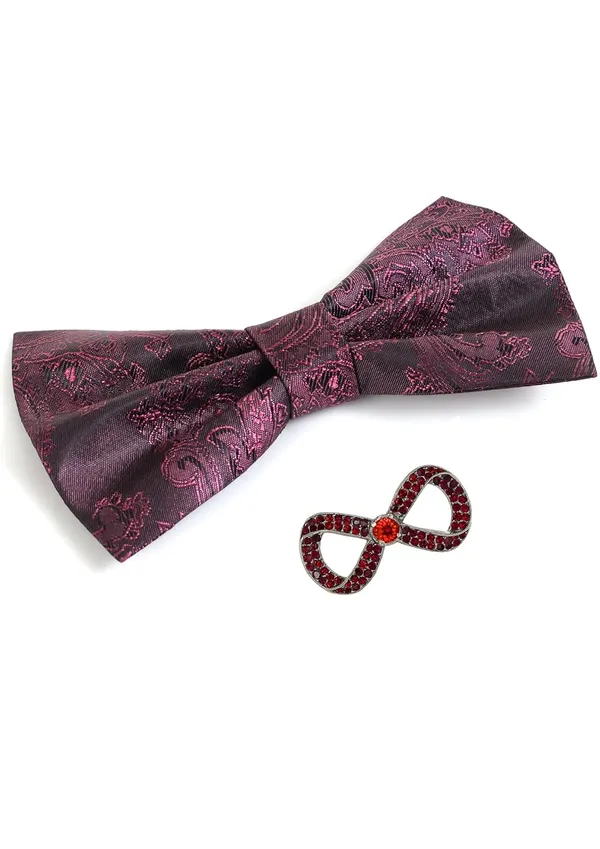 Random_Stripe_Men's_Bow_Ties_Pre-Tied_Style_Formal_Satin_Classic_Bowtie_for_Jacquard_with_Brooch
