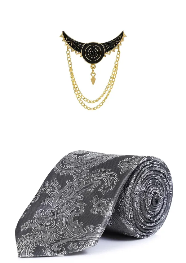 Premium_Men_Necktie_with_Brooch_|_Elegant_Paisley_Design_Silk_Tie_for_Wedding_&_formal_set