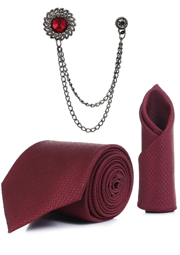 Necktie_With_Pocket_Square_&_Double_Chain_Stylish_Lapel_Brooch_(Pack_Of_3)