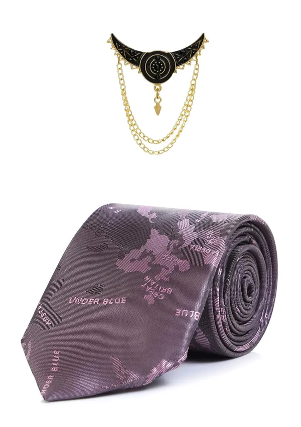 Luxury_Men_Necktie_with_Brooch_|_Premium_Maroon_Map_Pattern_Tie_for_Wedding,_Party_&_Office_|_12_Elegant_Colors
