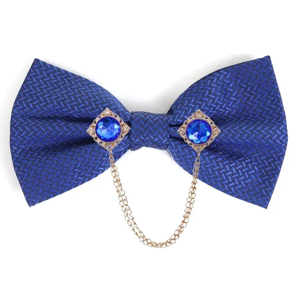 Men_Premium_Designer_Bow_Tie_with_Dual_Chain_&_Gemstone_Brooch_|_Adjustable_Pre-Tied_Bow_Tie