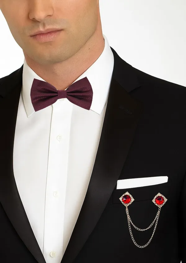 Men_Premium_Designer_Bow_Tie_with_Dual_Chain_&_Gemstone_Brooch_|_Adjustable_Pre-Tied_Bow_Tie