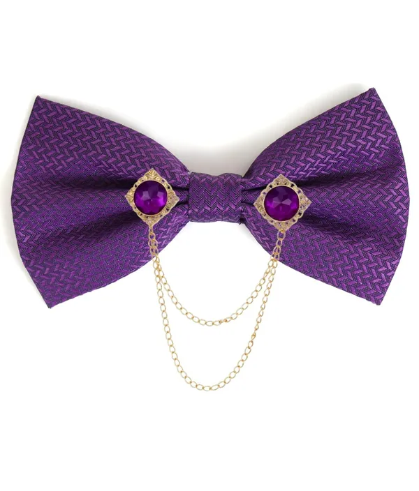 Men_Premium_Designer_Bow_Tie_with_Dual_Chain_&_Gemstone_Brooch_|_Adjustable_Pre-Tied_Bow_Tie