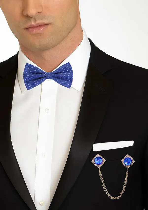 Luxury_Designer_Bow_Tie_with_Gold_Chain_&_Gem_|_Premium_Satin_Bow_Tie_for_Men_|_Wedding,_Party_&_Formal_Wear_Accessory._Polka-Dots