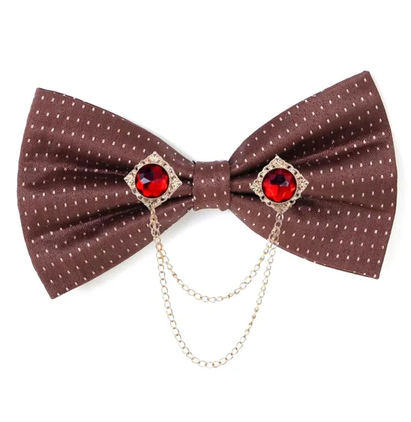 Luxury_Designer_Bow_Tie_with_Gold_Chain_&_Gem_|_Premium_Satin_Bow_Tie_for_Men_|_Wedding,_Party_&_Formal_Wear_Accessory._Polka-Dots