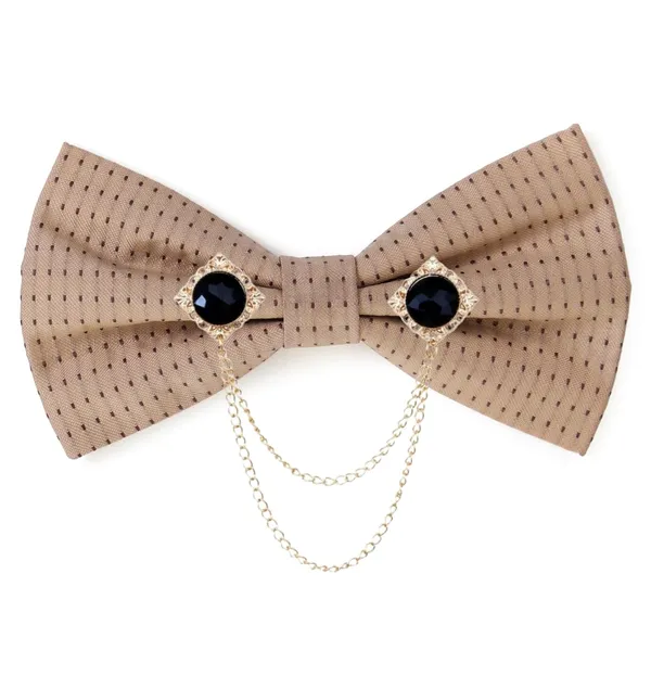Luxury_Designer_Bow_Tie_with_Gold_Chain_&_Gem_|_Premium_Satin_Bow_Tie_for_Men_|_Wedding,_Party_&_Formal_Wear_Accessory._Polka-Dots