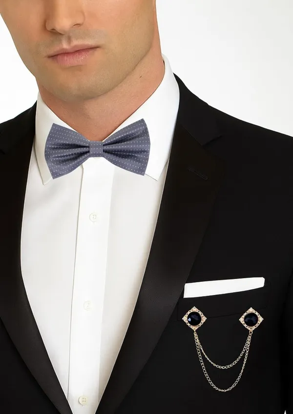 Luxury_Designer_Bow_Tie_with_Gold_Chain_&_Gem_|_Premium_Satin_Bow_Tie_for_Men_|_Wedding,_Party_&_Formal_Wear_Accessory._Polka-Dots