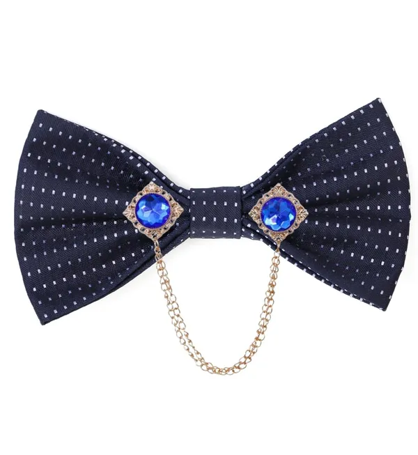 Luxury_Designer_Bow_Tie_with_Gold_Chain_&_Gem_|_Premium_Satin_Bow_Tie_for_Men_|_Wedding,_Party_&_Formal_Wear_Accessory._Polka-Dots