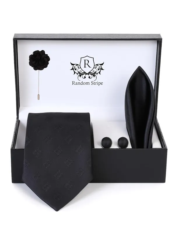 Necktie_With_Pocket_Square_&_Cufflink_Set_Complete_Set_For_Gifted_ideas_And_Formal_Dress_Suit