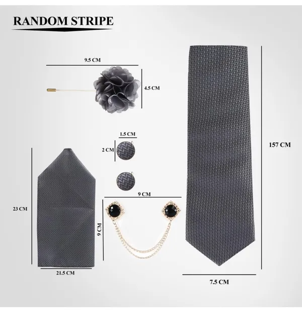 Random_Stripe_Mens_Tie_Set_Solid_Paisley_Silk_Striped_Necktie_for_Men_with_Cufflinks_Tie_and_Pocket_Square_Set_(Pack_of_6)