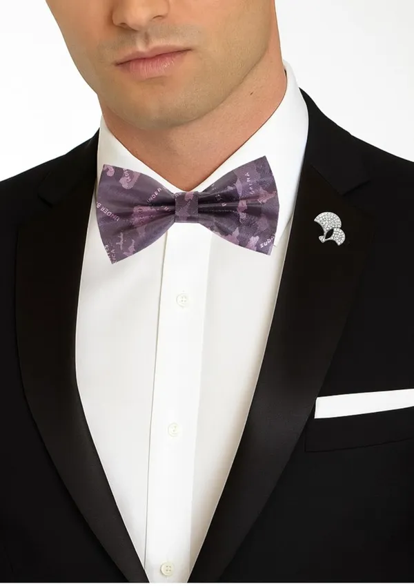 Bow_Tie_With_Brooch_Set_For_Men_World_Map_Self-Design_Fabric_Pack_of_2_Elegant_12_Colors