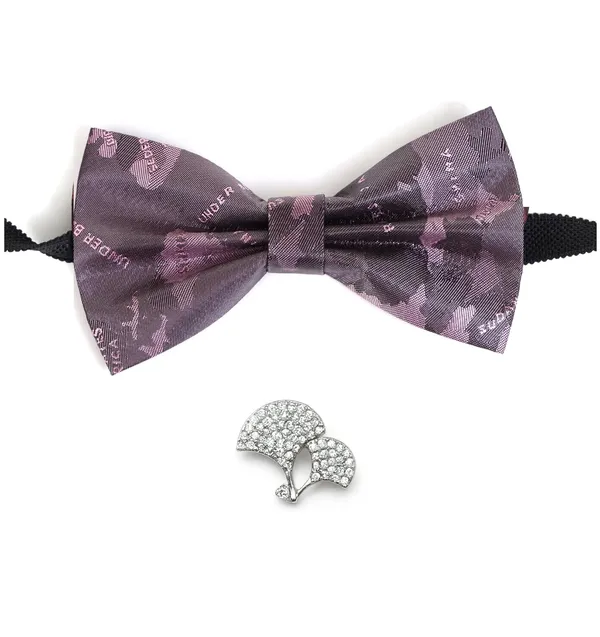 Bow_Tie_With_Brooch_Set_For_Men_World_Map_Self-Design_Fabric_Pack_of_2_Elegant_12_Colors
