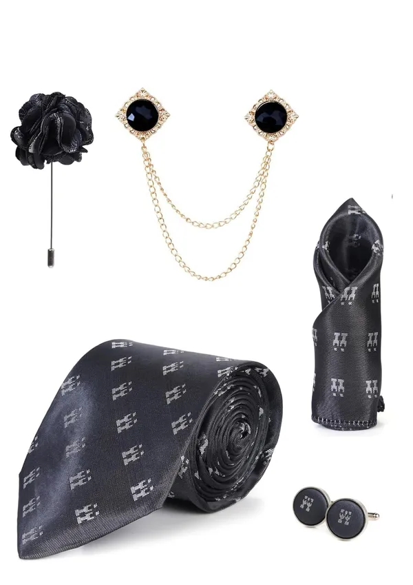 Premium_Designer_Navy_Blue_Tie_Combo_Set_for_Men_|_Necktie,_Pocket_Square,_Brooch,_Lapel_Pin_&_Cufflinks_|_Wedding_&_Formal_Gift_Set_(9_Colors_Available)