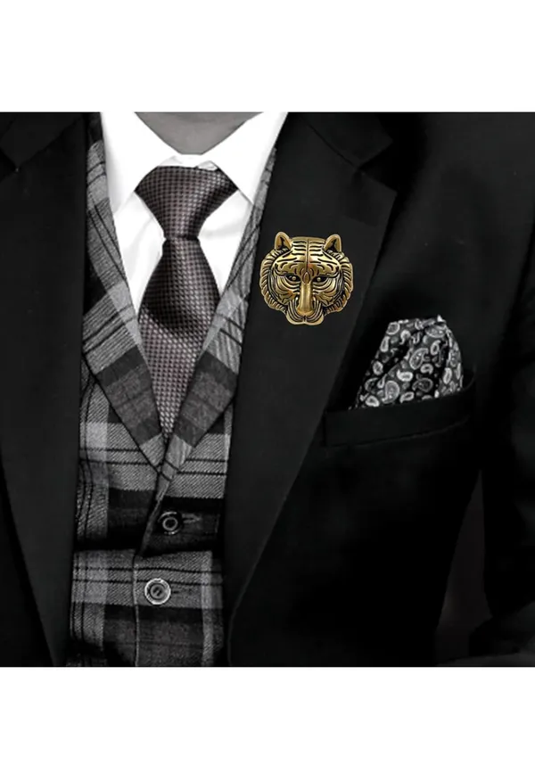 Voxon_Tiger_Head_Brooch_Pins._Gold_Silver_Animal_Lapel_Pin,Charm_Lion_Coat_Collar_Brooch_for_Men_Suit_Pin_(Gold)