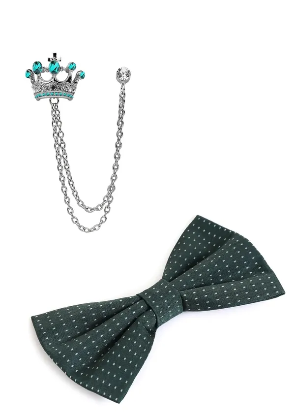 Bow_Tie_For_Men_&_Women_With_Stylish_Double_Chain_Brooch_(Pack_of_2)