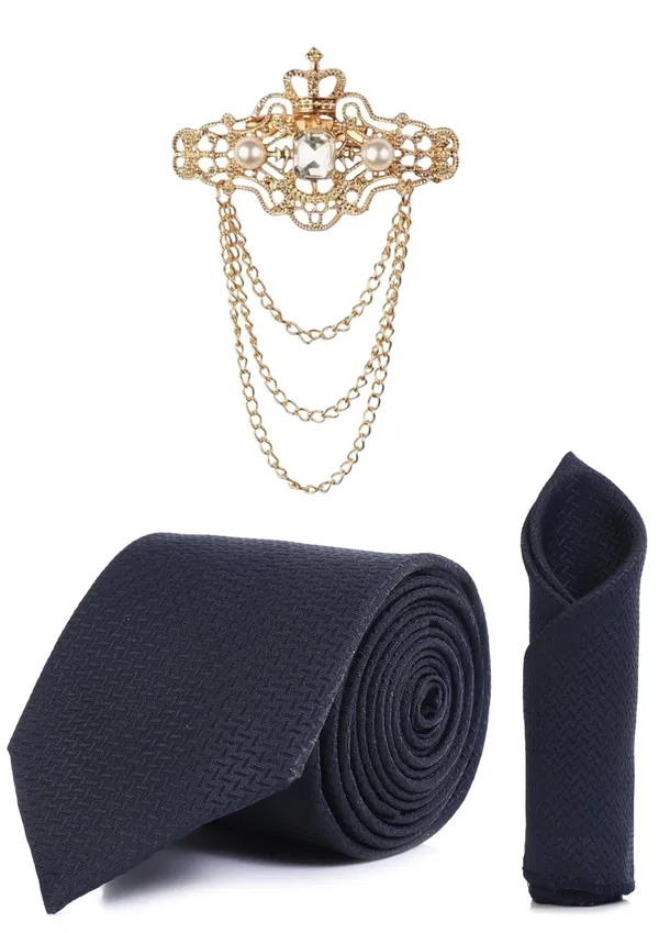 Necktie_For_Men_Complete_Combo_Set_�_Includes_1_stylish_necktie,_1_matching_pocket_square,_and_1_royal_designer