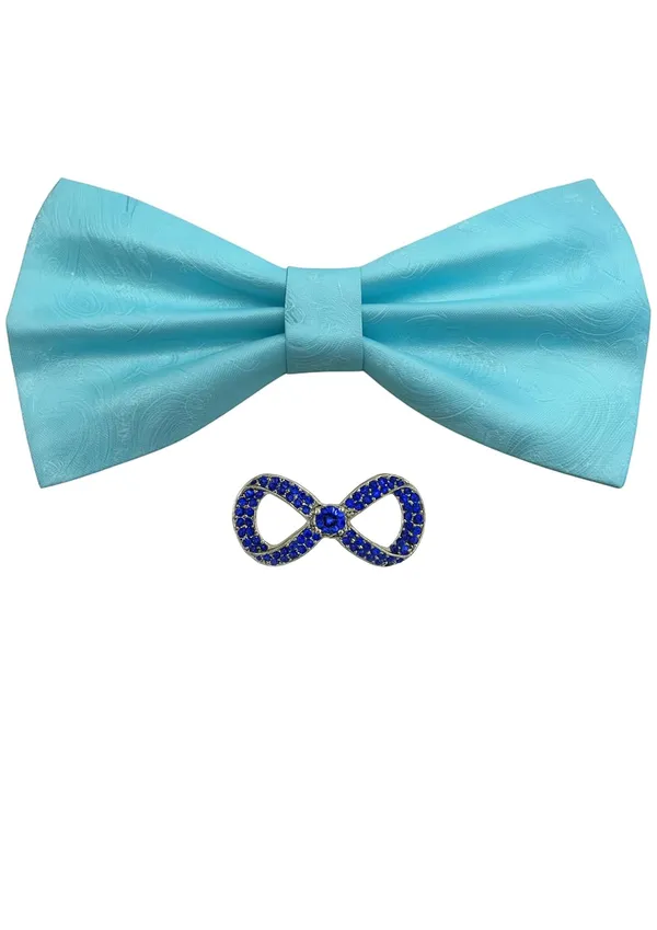 Random_stripe_Men's_Bow_Ties_Pre-Tied_Style_Formal_Satin_Classic_Bowtie_for_jacquard_Self-Design_With_Brooch