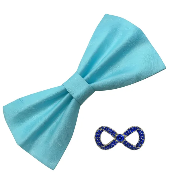Random_stripe_Men's_Bow_Ties_Pre-Tied_Style_Formal_Satin_Classic_Bowtie_for_jacquard_Self-Design_With_Brooch