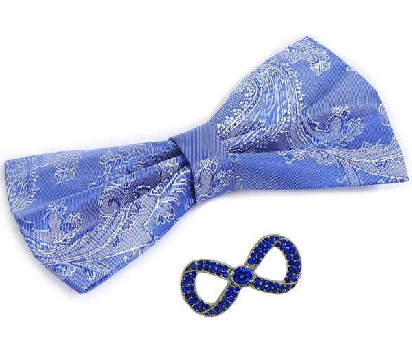 Random_stripe_Men's_Bow_Ties_Pre-Tied_Style_Formal_Satin_Classic_Bowtie_for_jacquard_Self-Design_With_Brooch