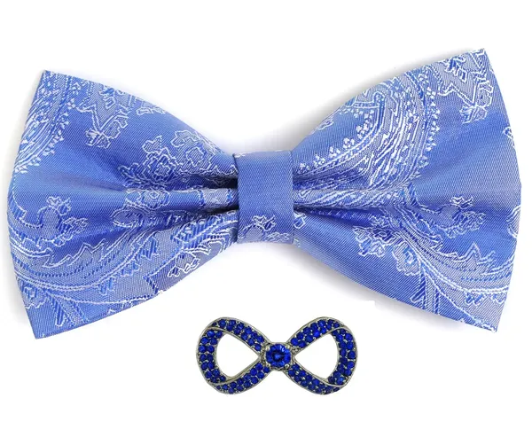 Random_stripe_Men's_Bow_Ties_Pre-Tied_Style_Formal_Satin_Classic_Bowtie_for_jacquard_Self-Design_With_Brooch