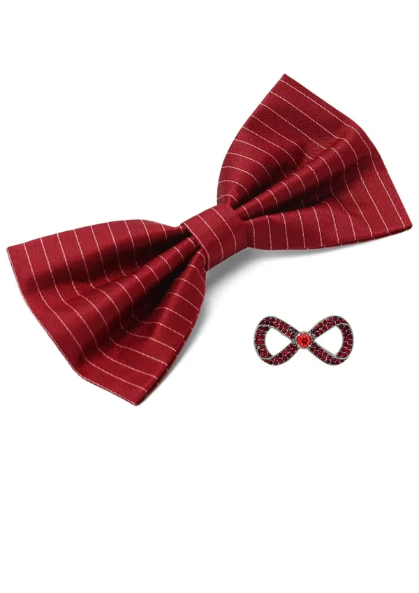 Random_Stripe_Bow_Tie_For_Men_With_Brooch_Self_Lining_Bowties