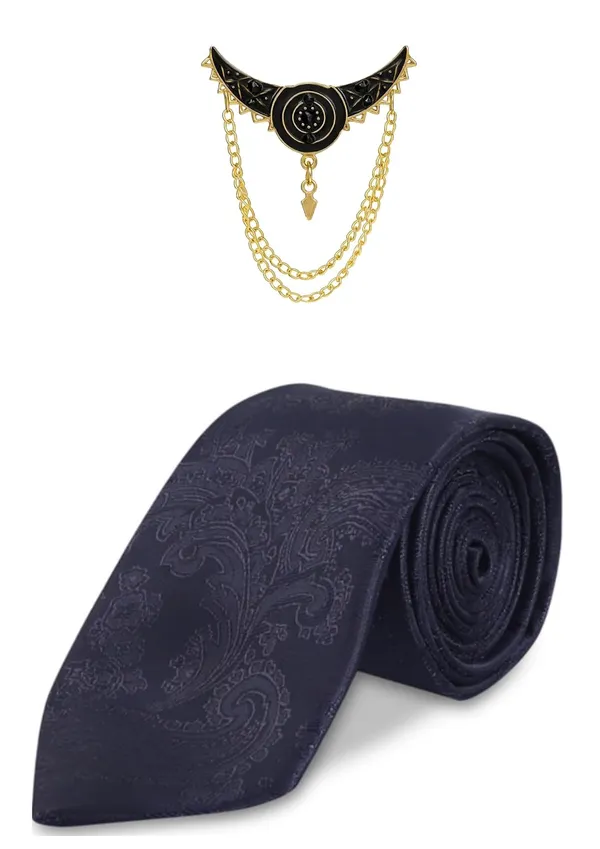 Premium_Men_Necktie_with_Brooch_|_Elegant_Paisley_Design_Silk_Tie_for_Wedding_&_formal_set