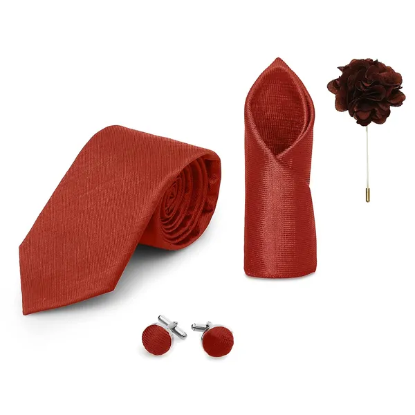 Necktie_Set_For_Men_Complete_Gift_Set_�_Includes_1_Necktie,_1_Pocket_Square,_1_Pair_of_Cufflinks_&_1_Brooch_�_all_in_matching_color.