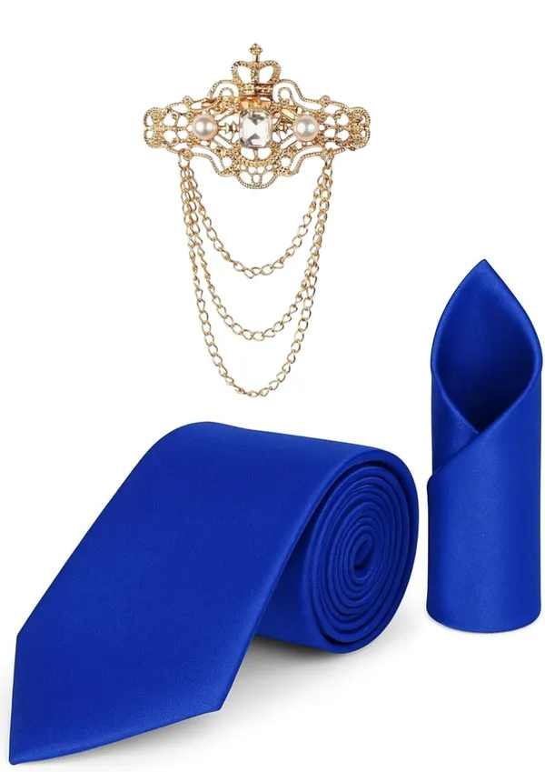 Men_Premium_Satin_Necktie_with_Matching_Pocket_Square_&_Royal_Brooch
