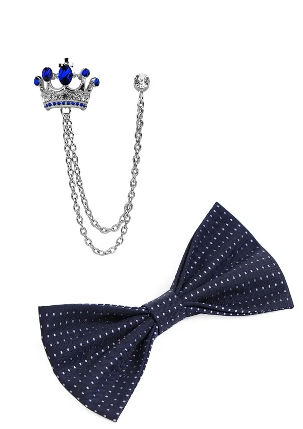 Bow_Tie_For_Men_&_Women_With_Stylish_Double_Chain_Brooch_(Pack_of_2)