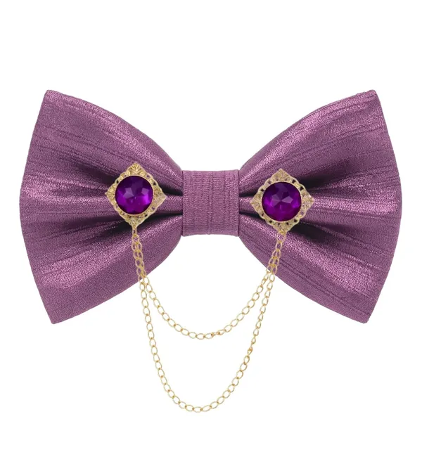 Men's_Premium_Satin_Bow_Tie_with_Royal_Gemstone_Brooch_�_12_Colors_Elegant_Combo_for_Party,_Wedding_&_Formal