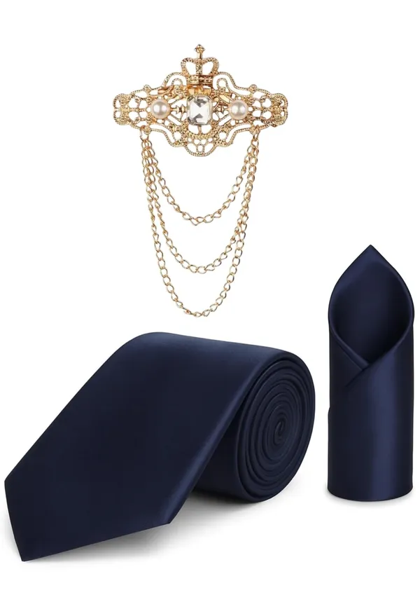 Men_Premium_Satin_Necktie_with_Matching_Pocket_Square_&_Royal_Brooch
