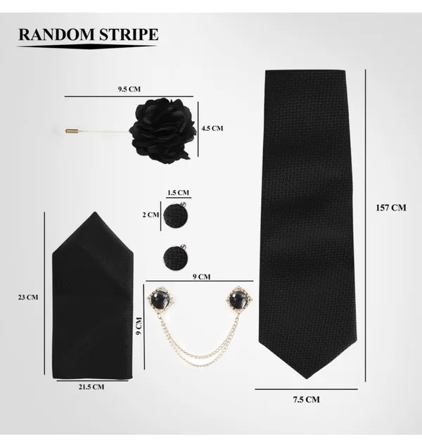 Random_Stripe_Mens_Tie_Set_Solid_Paisley_Silk_Striped_Necktie_for_Men_with_Cufflinks_Tie_and_Pocket_Square_Set_(Pack_of_6)