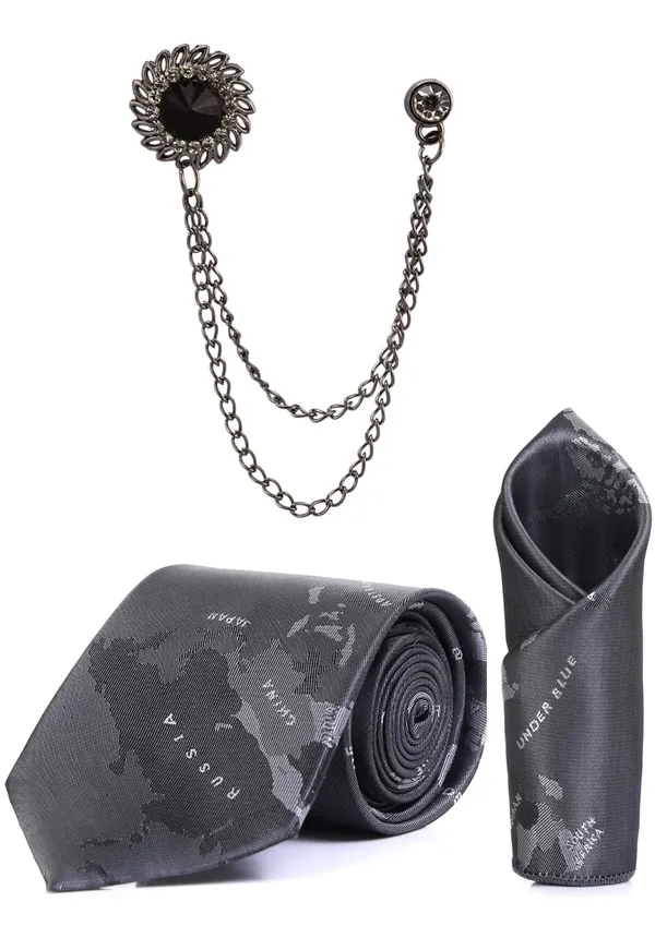 Men_Necktie_Set_With_Pocket_Square_&_Double_Chain_Stylish_Brooch_(Pack_of_3)_Formal_Combo