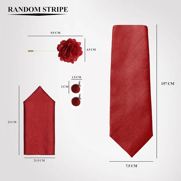 Necktie_Set_For_Men_Complete_Gift_Set_�_Includes_1_Necktie,_1_Pocket_Square,_1_Pair_of_Cufflinks_&_1_Brooch_�_all_in_matching_color.