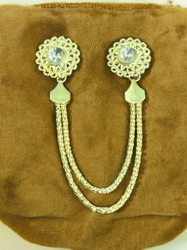 Voxon_Crown_Long_Chain_Brooch,_Crystal_Tassel_Brooch_Pin,Retro_Suit_Lapel_Pins_Collar_Pin,Coat_Tassel_Chain_Lapel_Pins_for_Men's_Suit_Accessories_(Big_size_Brooch)_(Gold)