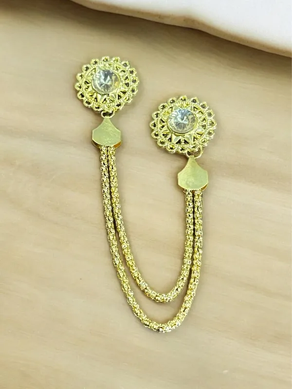 Voxon_Crown_Long_Chain_Brooch,_Crystal_Tassel_Brooch_Pin,Retro_Suit_Lapel_Pins_Collar_Pin,Coat_Tassel_Chain_Lapel_Pins_for_Men's_Suit_Accessories_(Big_size_Brooch)_(Gold)