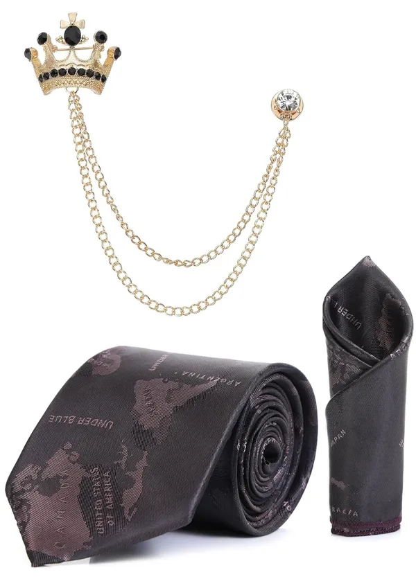 Premium_Men_Necktie_Set_with_Pocket_Square_&_Royal_Crown_Brooch_�_12_Color_Options