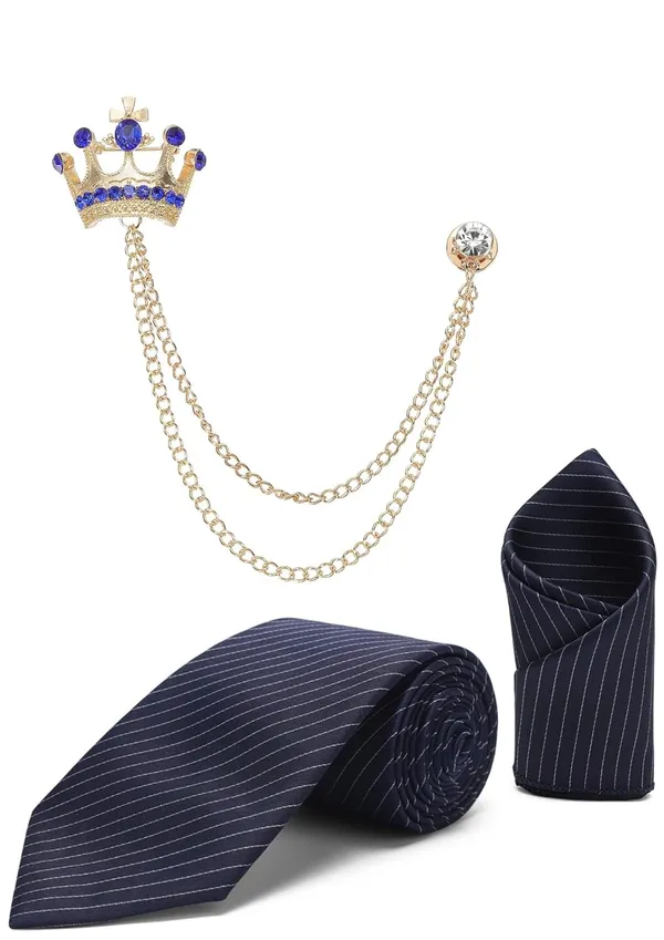 Men_Necktie,_Pocket_Square_&_Brooch_Combo_Set_Wedding,_Party_&_Formal_Wear_�_Available_in_7_Colors