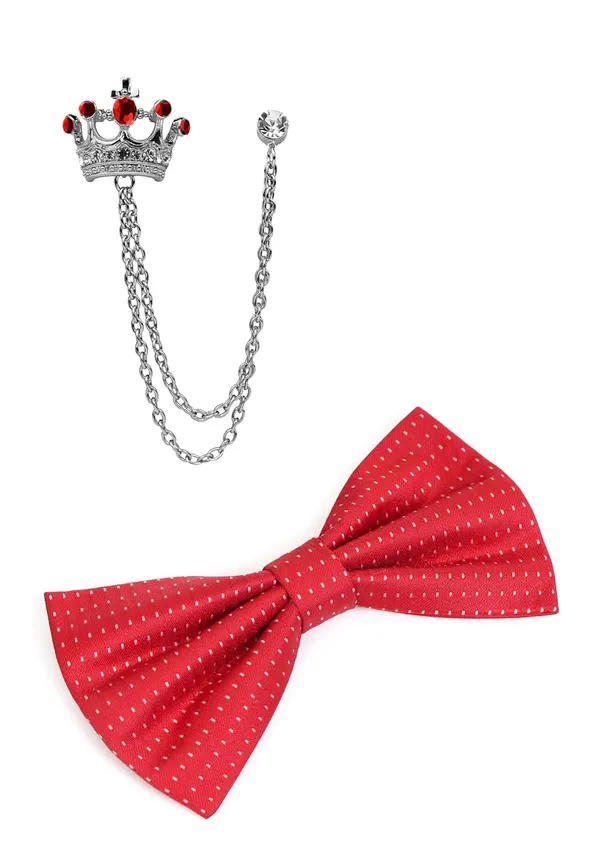 Bow_Tie_For_Men_&_Women_With_Stylish_Double_Chain_Brooch_(Pack_of_2)