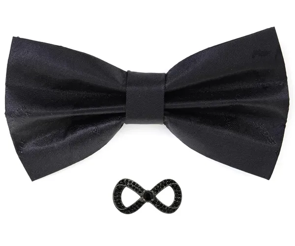 Random_Stripe_Men's_Bow_Ties_Pre-Tied_Style_Formal_Satin_Classic_Bowtie_for_jacquard_Self-design_With_Stylish_brooch