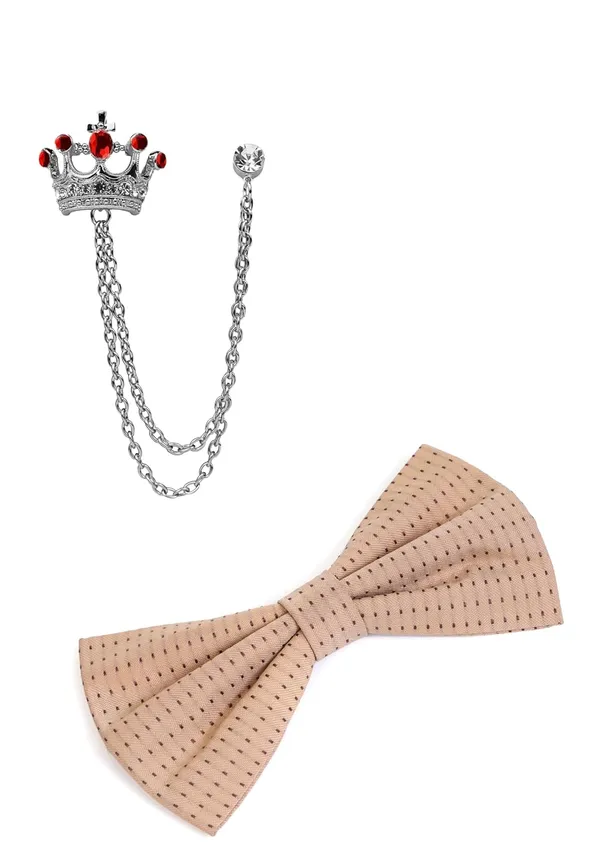 Bow_Tie_For_Men_&_Women_With_Stylish_Double_Chain_Brooch_(Pack_of_2)