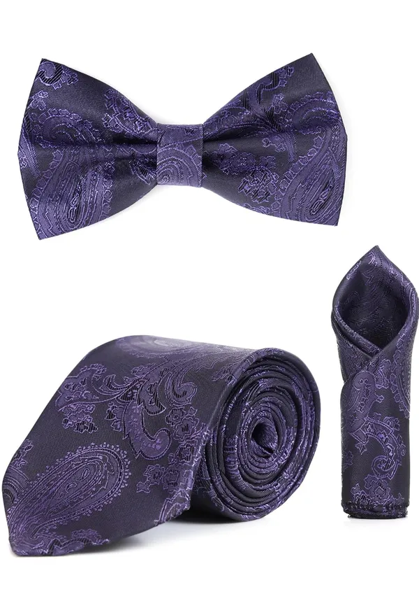 Men_Paisley_Necktie,_Bow_Tie_&_Pocket_Square_Set_�_13_Colors_Stylish_Paisley_Pattern_�_Classic_paisley_design_adds_luxury