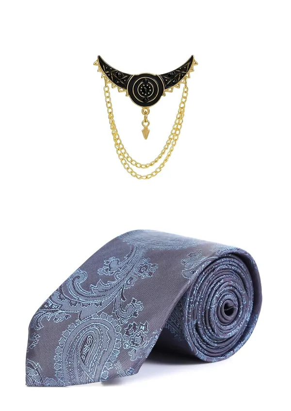 Premium_Men_Necktie_with_Brooch_|_Elegant_Paisley_Design_Silk_Tie_for_Wedding_&_formal_set