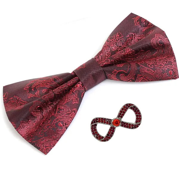 Random_stripe_Men's_Bow_Ties_Pre-Tied_Style_Formal_Satin_Classic_Bowtie_for_jacquard_Self-Design_With_Brooch