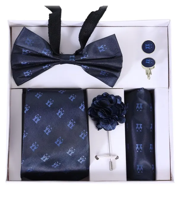 Men's_Premium_5-Piece_Tie_Gift_Set_�_Necktie,_Bow_Tie,_Pocket_Square,_Cufflinks_&_Lapel_Pin_�_Elegant_Formal_Accessories_Combo_(9_Colors)